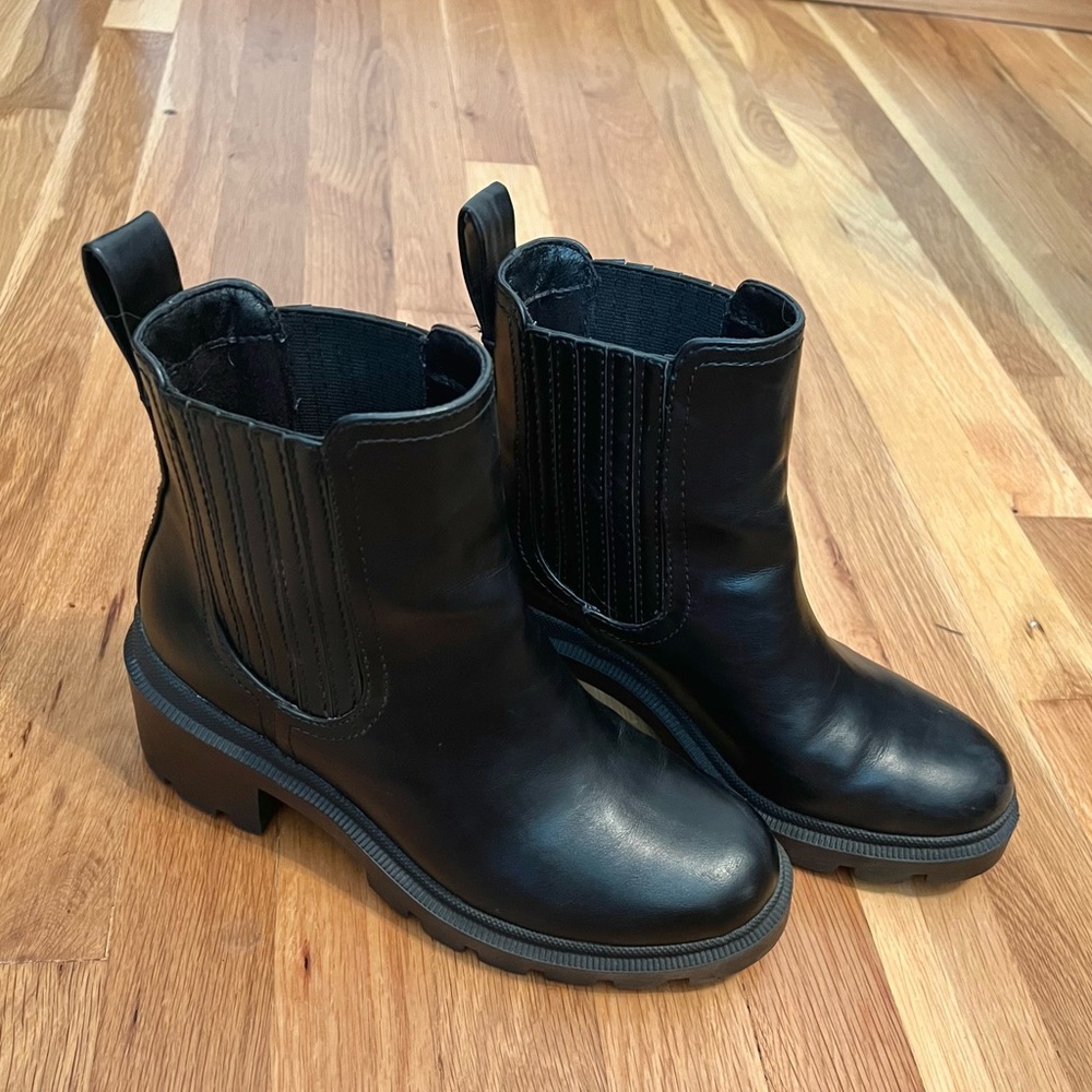 Black Lug-Sole Boots from Target, Size 7.5